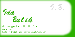 ida bulik business card